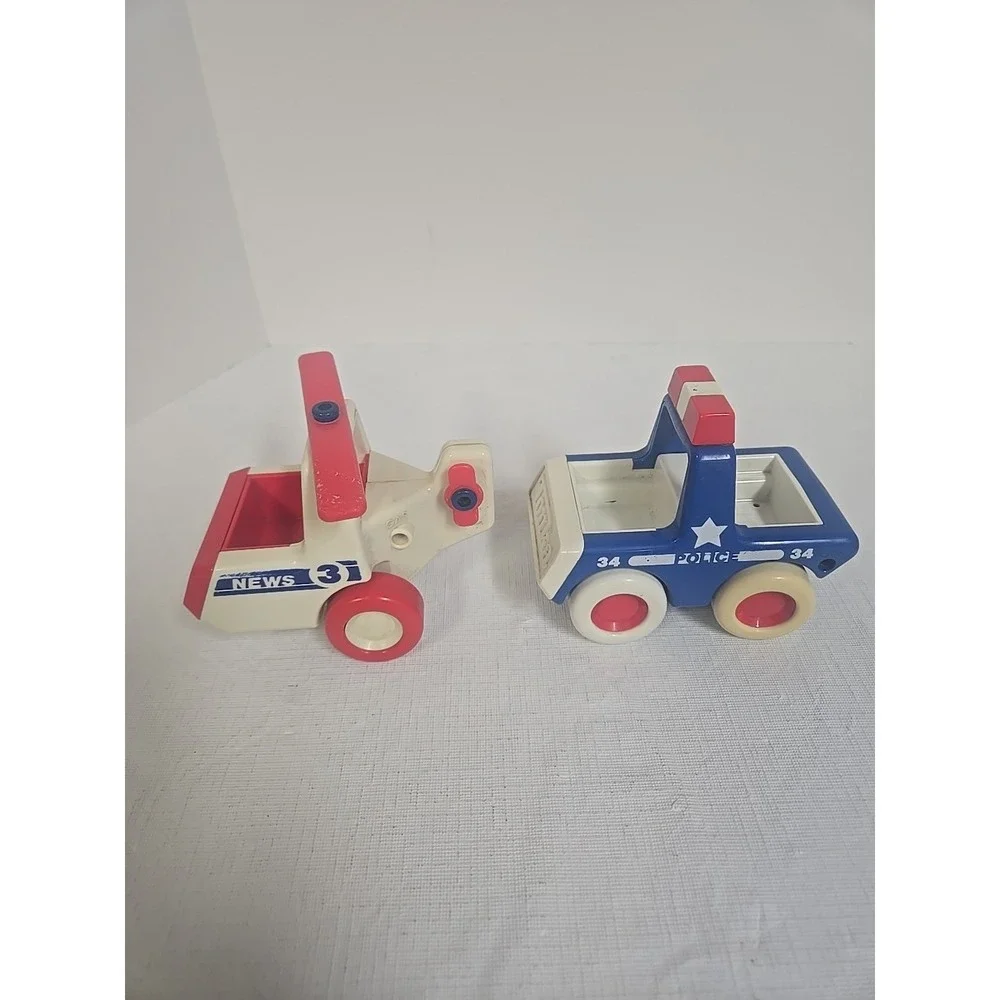 Vintage Tonka Mini Mighty Police Cruiser & News 3 Helicopter 1980s
